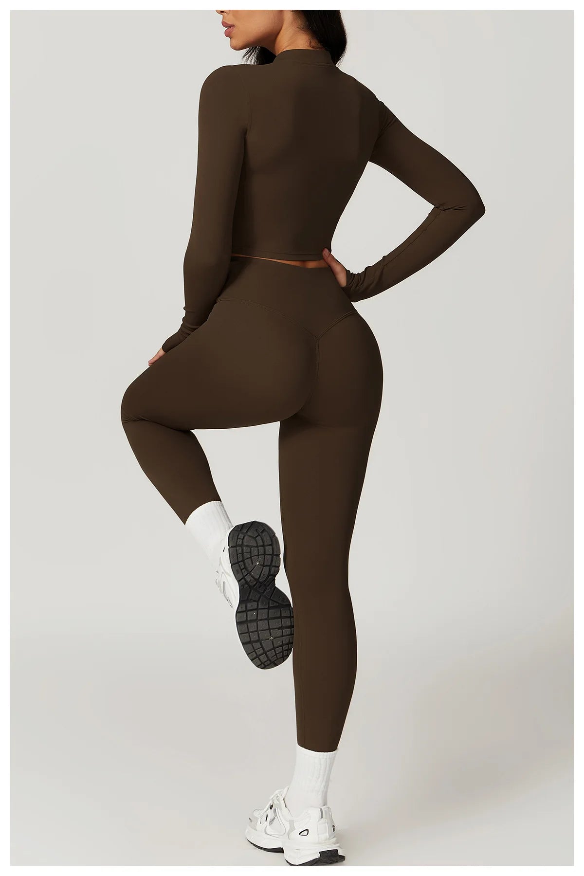 Conjunto de yoga de 3 piezas para mujer, conjuntos de entrenamiento, ropa deportiva para gimnasio, ropa deportiva con cremallera, leggings de manga larga y cintura alta, trajes deportivos, traje de yoga