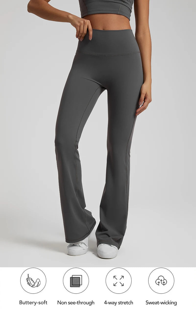 Buttery Soft High Waist Flare Leggings No Front Seam Workout Yoga Flared Pants Full Length Gym Sport Leggings Women Tights