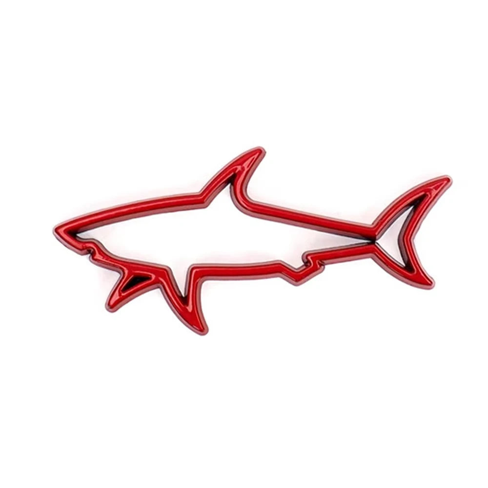 Pegatina de metal 3D para coche, emblema de tiburón y pez, calcomanías para tapa de combustible de motocicleta, decoración, logotipo, accesorios para coche
