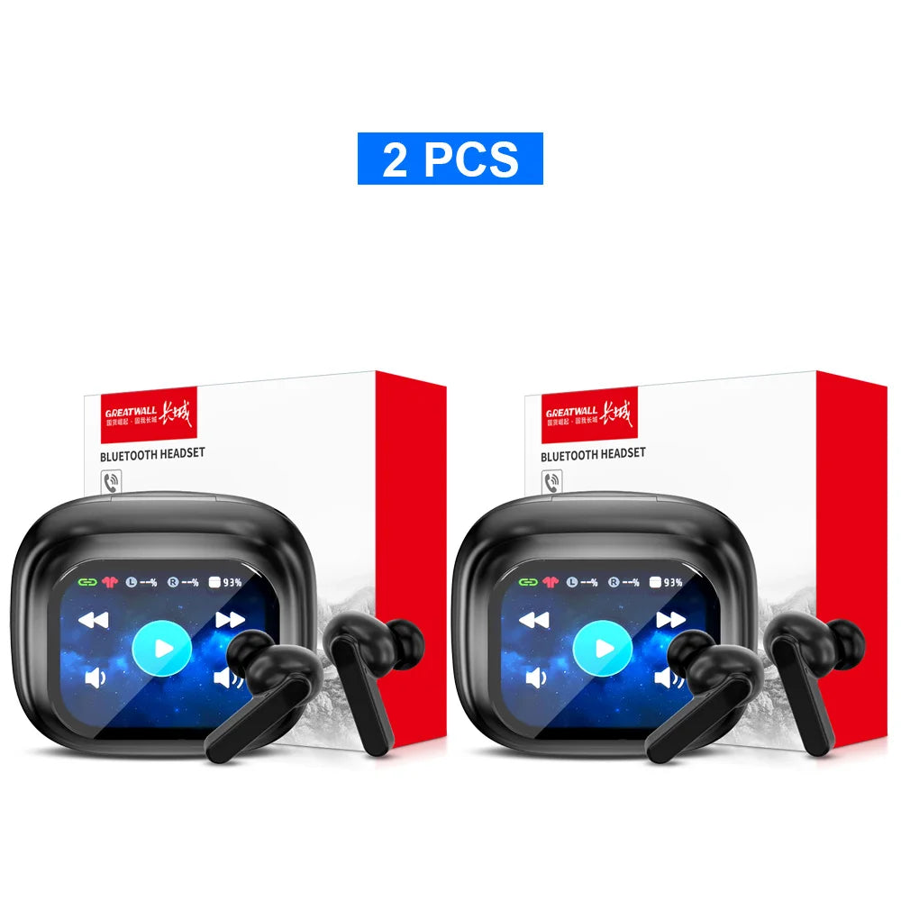 Auriculares inalámbricos GREATWALL TWS originales con Bluetooth, pantalla táctil LCD inteligente, sonido estéreo HiFi, llamadas HD y aplicación.