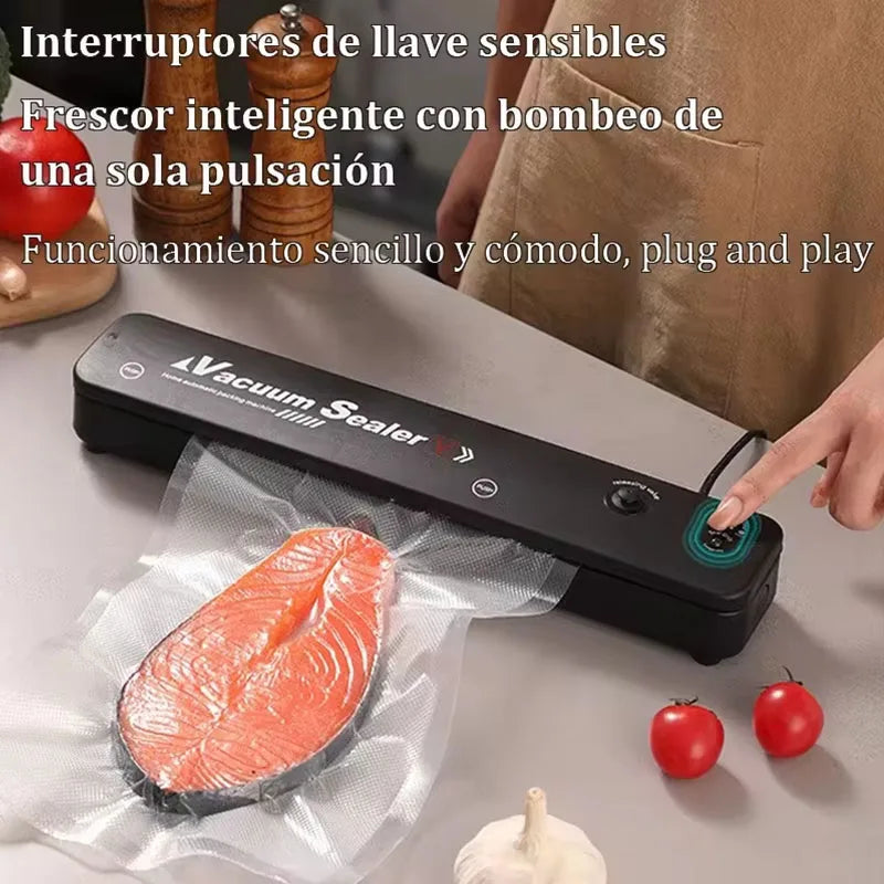 Máquina moderna de sellado al vacío para uso doméstico, pequeña máquina de sellado al vacío para envasado de alimentos, máquina de sellado de plástico fresco