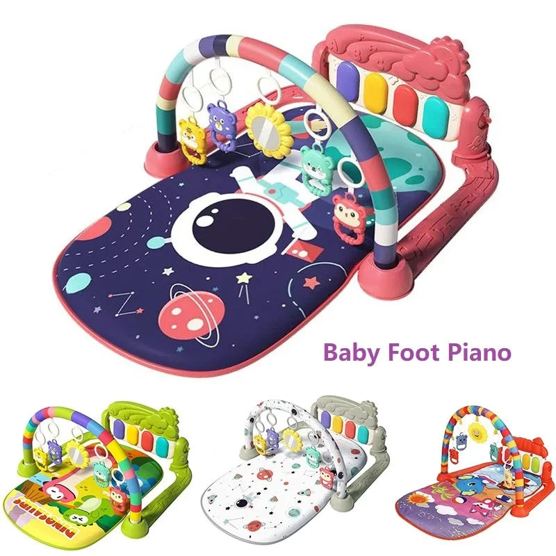 Marco de fitness multifuncional para niños, juguetes musicales para bebés, pedales, piano, marco de fitness, juego de rompecabezas, manta, tapete educativo, juguete de regalo