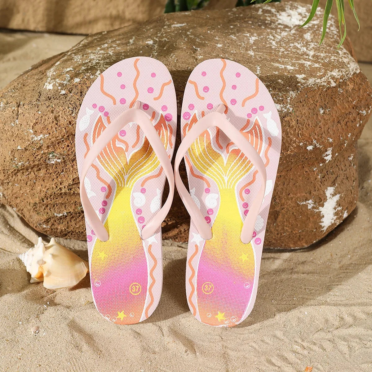 Sandalias casuales de moda para mujer, color caramelo, para uso en interiores y exteriores, antideslizantes, para playa y vacaciones.