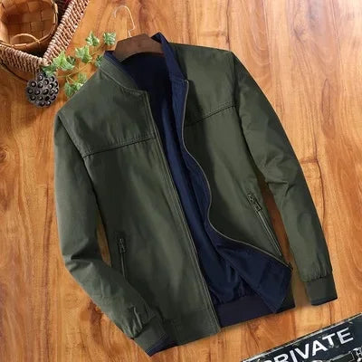 Chaqueta informal de doble cara para hombre, otoño invierno 2024, para llevar al revés, profesional, de negocios, formal, ajustada.