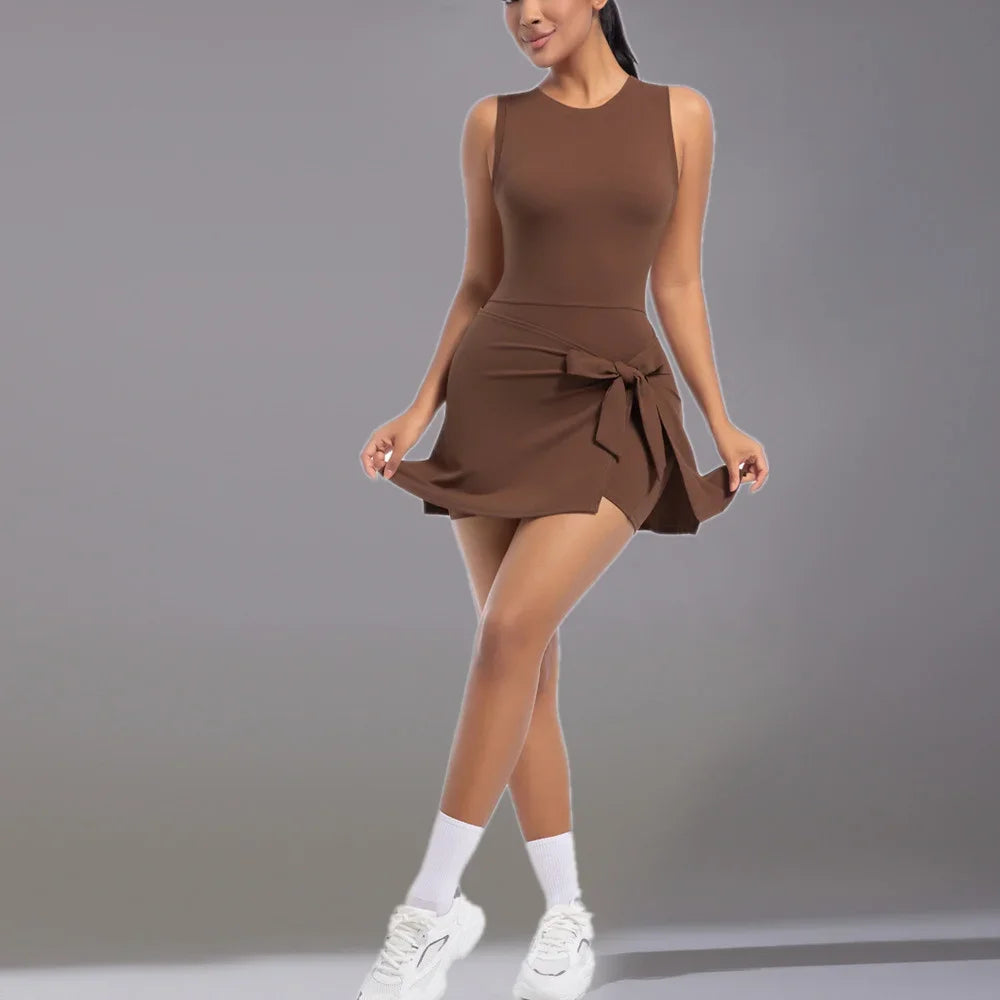 Conjunto de chándal de yoga sin relleno para mujer, mono de una pieza, falda de entrenamiento, mono, ropa deportiva para gimnasio, ropa de entrenamiento para mujer