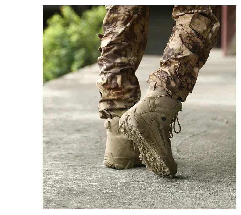 2024 Fashion Men's Desert Combat Boots Outdoor Leather Hiking Shoes Men Hunting Work Safty Boots Men's Short Boots ankle boots