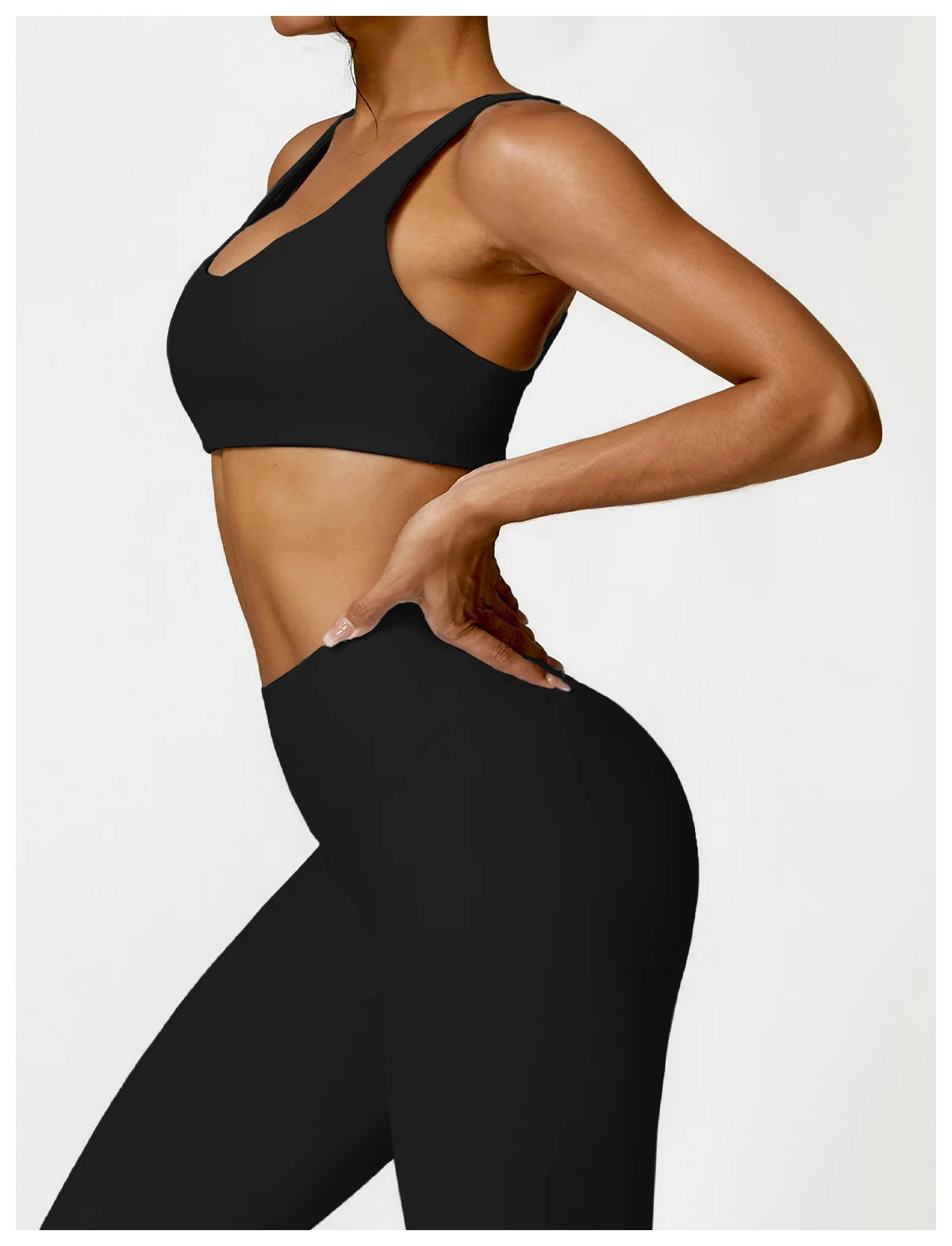Conjunto de chándal de yoga para mujer, 2 piezas, ropa deportiva para entrenamiento, ropa deportiva, leggings de gimnasio, sujetador de fitness, top corto, trajes deportivos de manga larga