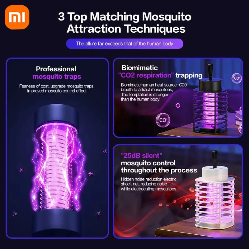Lámpara antimosquitos Xiaomi, portátil, eléctrica, para moscas, insecticida, recargable por USB, silenciosa, para exteriores