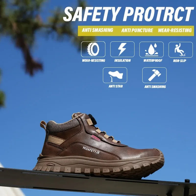 Zapatos de seguridad de 6 kV para hombre, modernos, con aislamiento, impermeables, antideslizantes, cómodos y transpirables.