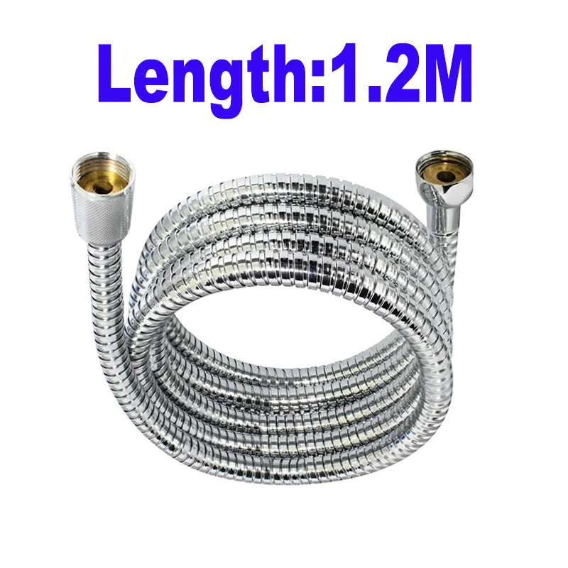 Manguera de ducha flexible de acero inoxidable, larga, para baño, extensión de manguera de agua, tubería de plomería, tubo de tracción, accesorios de baño