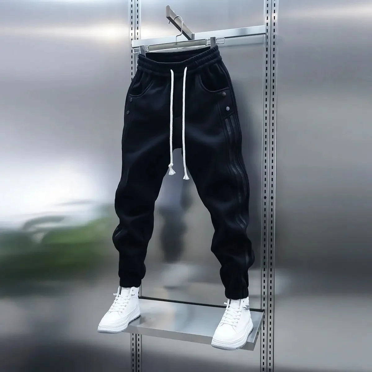 Pantalones casuales de primavera 2025 para hombre, modernos, con cintura elástica y banda, pantalones deportivos versátiles y de moda.