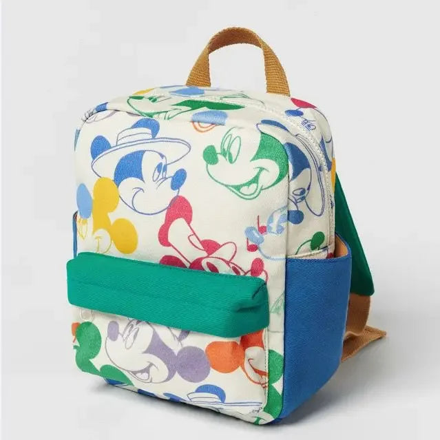 Mochila de moda con dibujos animados de Mickey Mouse de Disney, mochila escolar de lona de Minnie para mujer, mochila de gran capacidad a la moda, mochila para niñas