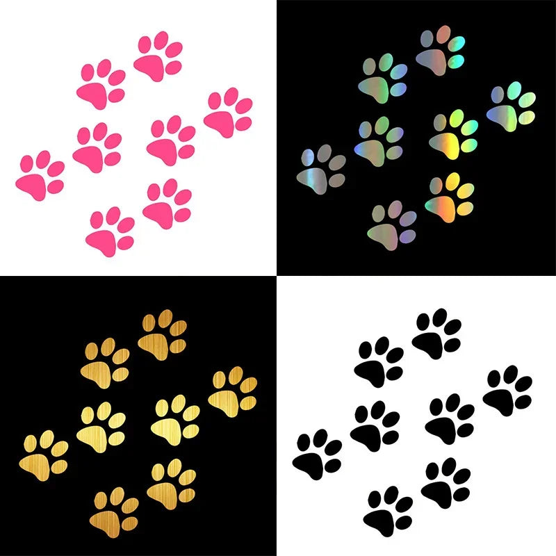 Pegatina con huella de pata de gato para coche, creativa, 3D, con diseño de huella de animal, protector solar, impermeable, para puerta de coche, ventana, accesorios exteriores