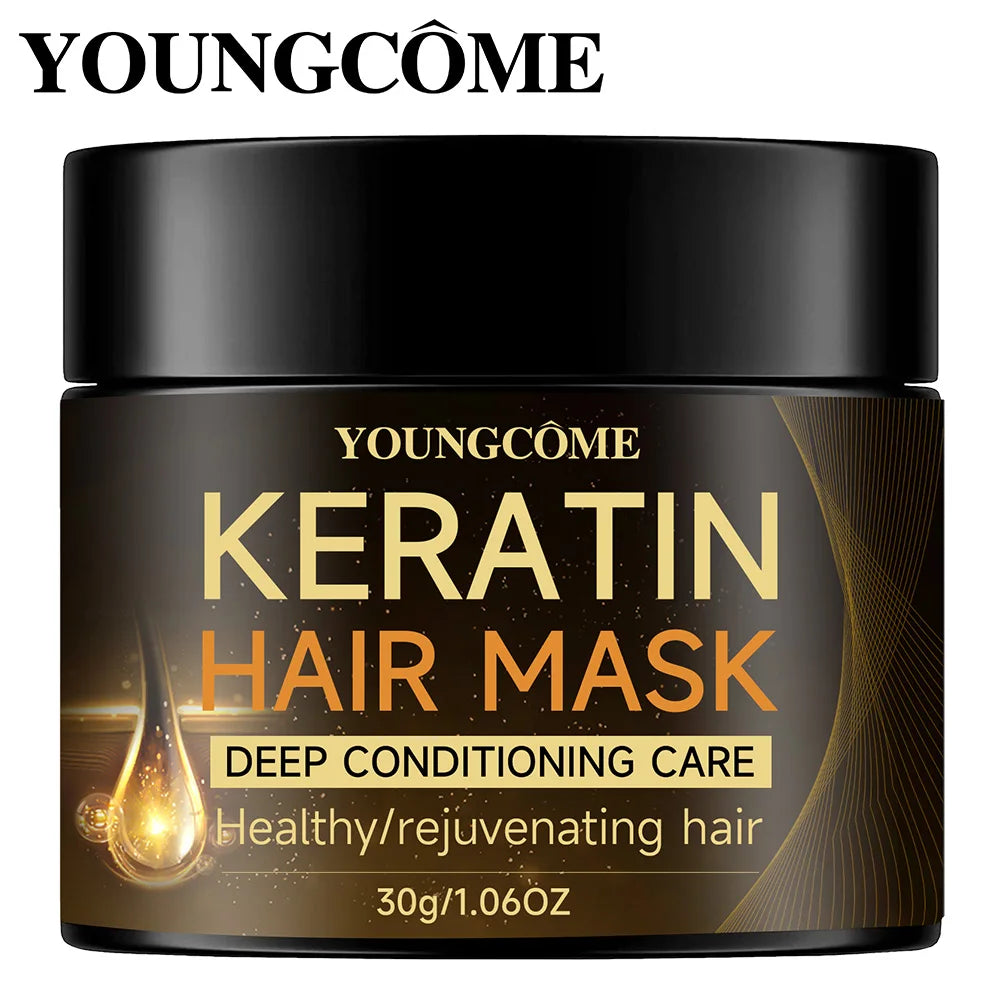 Mascarilla capilar de queratina, hidratante, acondicionador, suave, suave, antifrizz, cuidado del cabello dañado, reparación, restauración del brillo del cabello dañado, mascarilla capilar