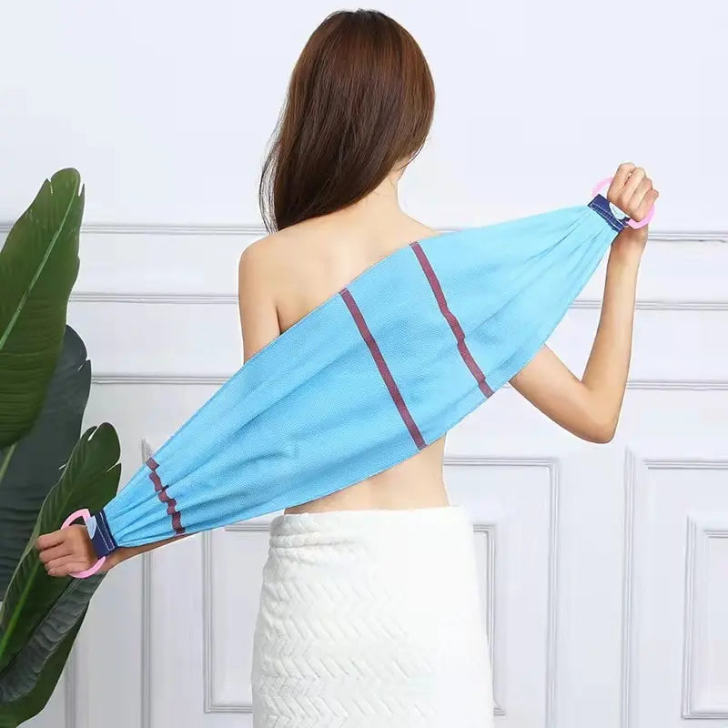 Lavadoras de baño Una toalla de baño larga con tiras hacia atrás para quitar y fregar, para frotar, lavar y frotar la suciedad