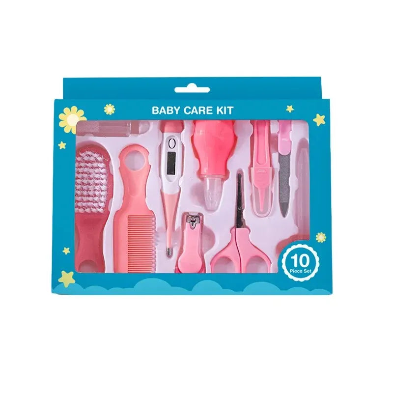 Kit de cuidado diario para uñas y cabello de bebés recién nacidos, 10 piezas, cepillo de aseo para niños, peine y cortaúñas seguro, juego de regalo para bebés.
