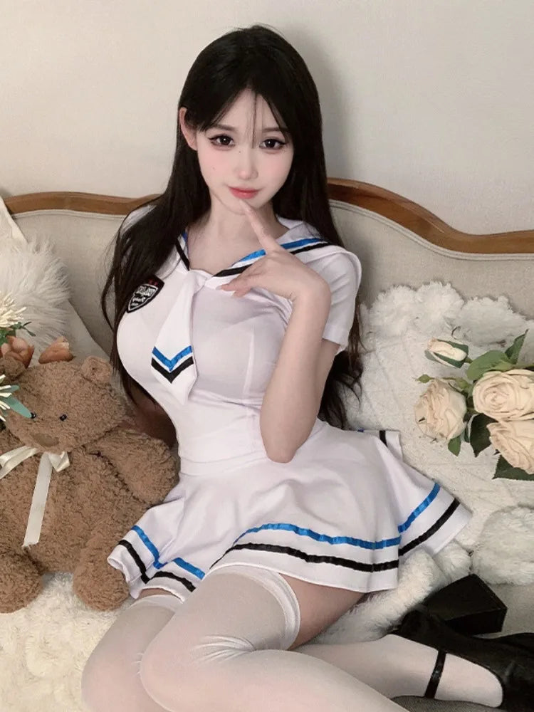 Schoolgirl Costumes Sexy Role Play Uniform Erotic Costume Naughty Lingerie Plaid Night Halloween Women Roleplay Sex Cosplay