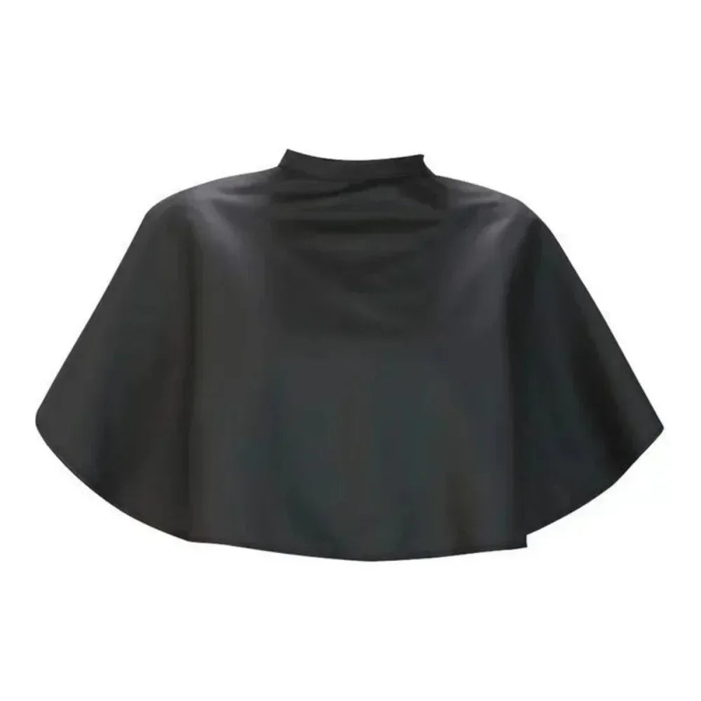 Capa de tela para teñir el cabello, corta, cuadrada, negra, impermeable, para peluquería, peluquería, corte de pelo, capa de tela para peluquería.