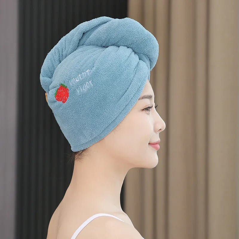 Toalla de secado rápido para el cabello, toallas de microfibra, antifrizz, para secar el cabello, toallas de secado rápido para niñas, gorro de ducha de playa.