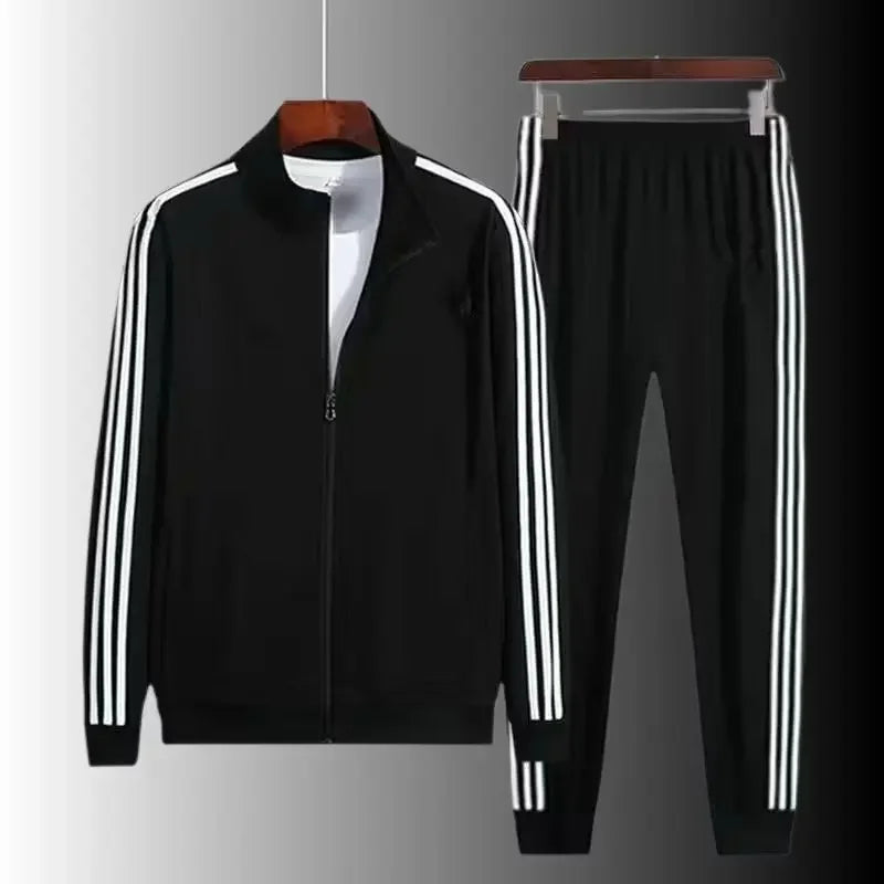 Conjunto deportivo para pareja, de manga larga y cuello alto, para correr, primavera y otoño, corte ajustado, versátil, popular, para correr por la mañana, dos piezas