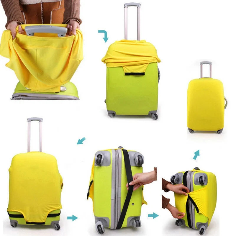 Funda protectora para maleta de viaje de moda, funda protectora para equipaje, color sólido, adecuada para maletas de 18 a 28 pulgadas.