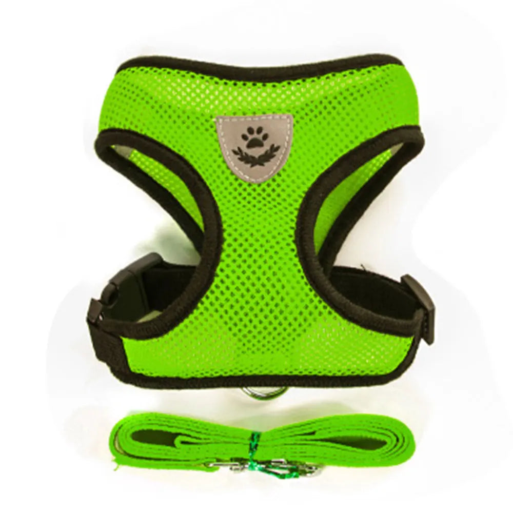 Arnés y correa de malla transpirable de nailon para perros y gatos, chaleco, arnés para perros pequeños, gatitos y gatos, accesorios para mascotas.