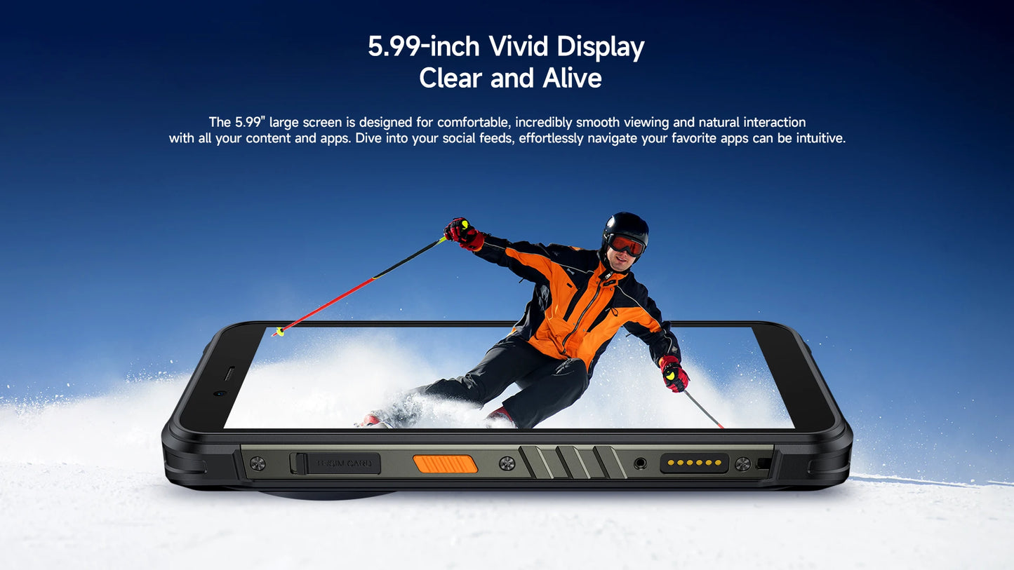 【Estreno mundial】Ulefone RugKing 4G Teléfono resistente Android 15 Hasta 16GB+256GB Smartphone resistente al agua 9600mAh NFC Versión global