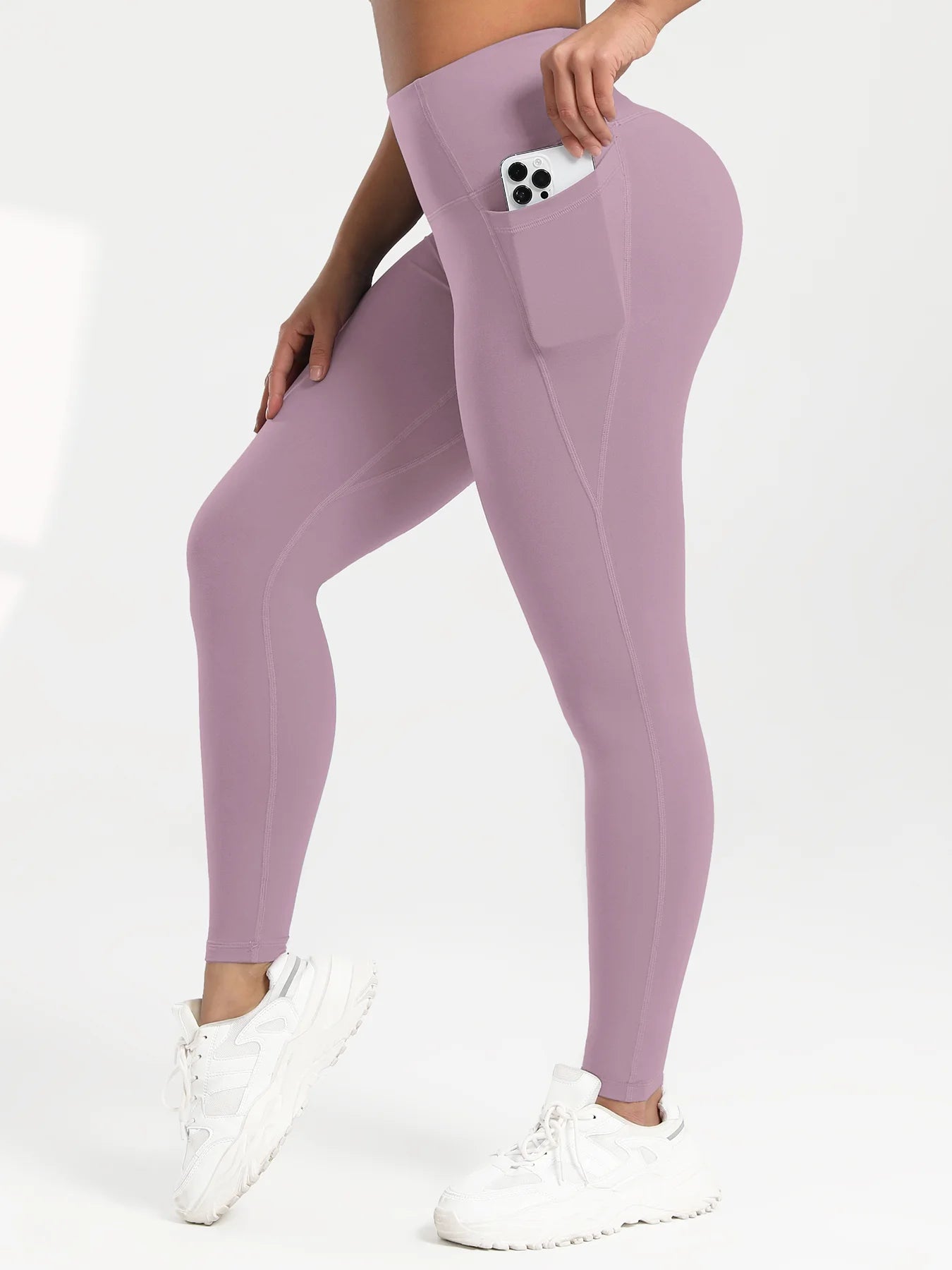 Leggings de yoga para mujer, 2 unidades, con bolsillos, color liso, para gimnasio, actividades al aire libre, cintura alta, ajustados, pantalones deportivos para correr.