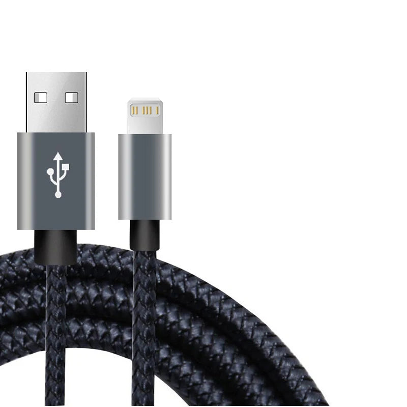 Cable USB de carga rápida para iPhone 14, 13, 12, 11 Pro Max, Xs, X, XR, 8, 7, 6, 6s Plus, SE 2, Apple iPad, cable de carga de datos de cable largo de 1 m, 2 m y 3 m