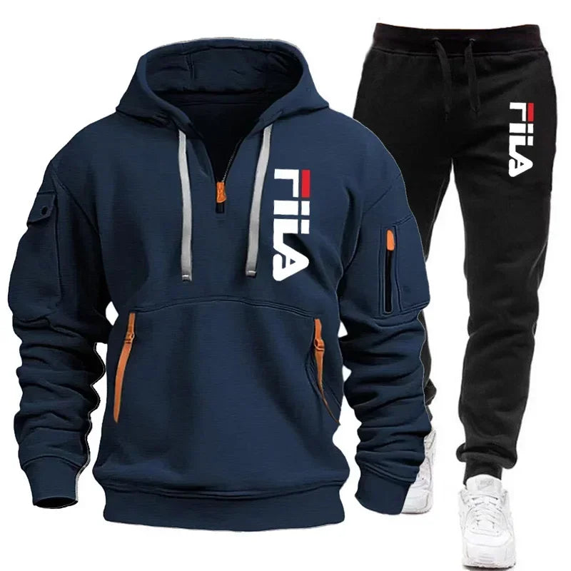 Conjuntos de ropa deportiva para hombre para otoño e invierno 2025, ropa de marca de moda, conjuntos de ropa deportiva y ropa deportiva de manga larga de gran tamaño.