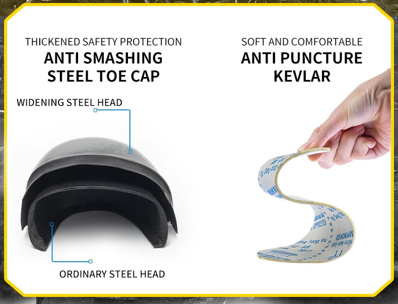 Calzado de seguridad talla 47 48 para hombre y mujer, zapatos de trabajo con puntera de acero, ligeros, botas de seguridad indestructibles, zapatillas de trabajo.