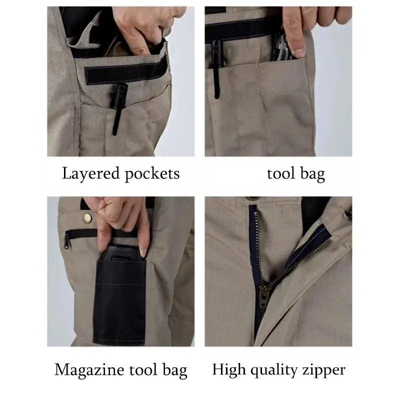 Tactical Cargo Pants Mens Multi-Pockets Wear-resistant Military Trousers Outdoor Training Hiking Fishing Casual Loose Pants Male