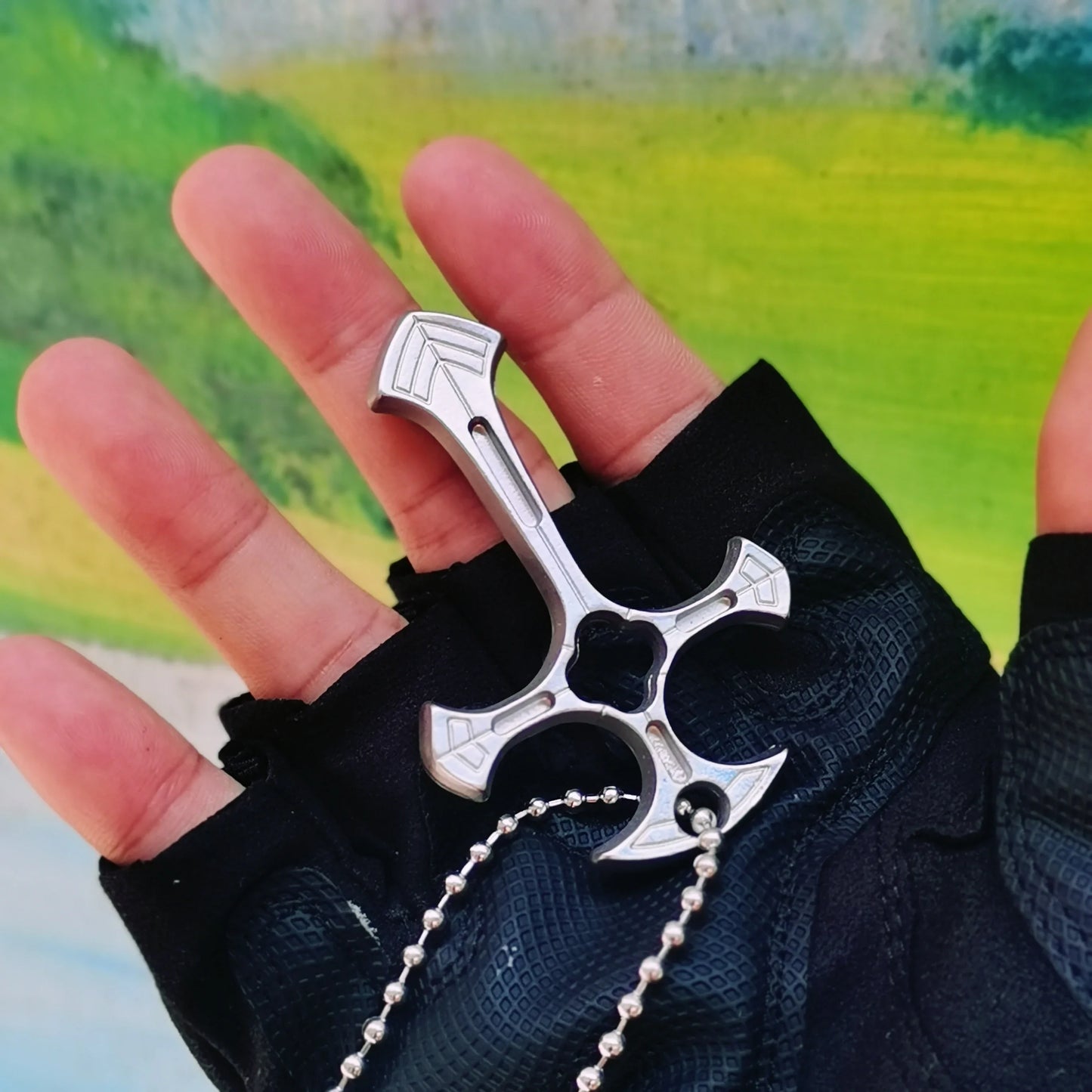 Collar de cruz para hombre, llavero de autodefensa, accesorios con cuentas, cadena colgante, EDC, multiherramientas, joyería de moda, gadgets geniales.