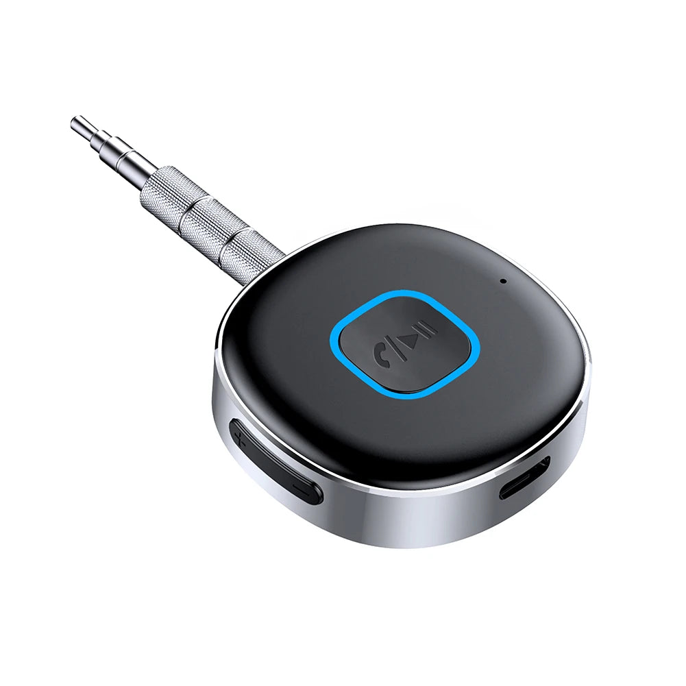 Adaptador receptor y transmisor de audio compatible con Bluetooth para coche para teléfono, MP3 y tableta. Receptor inalámbrico con cancelación automática de ruido.