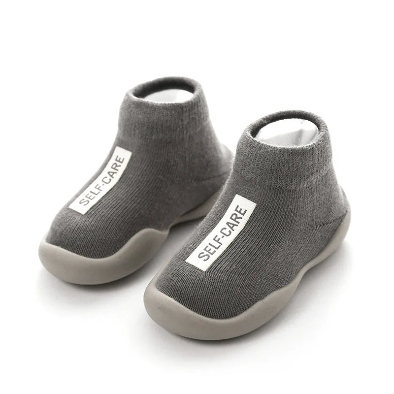 Zapatos para bebés, primeros pasos, para niños y niñas, suela de goma suave antideslizante, zapatos casuales descalzos, botines de punto