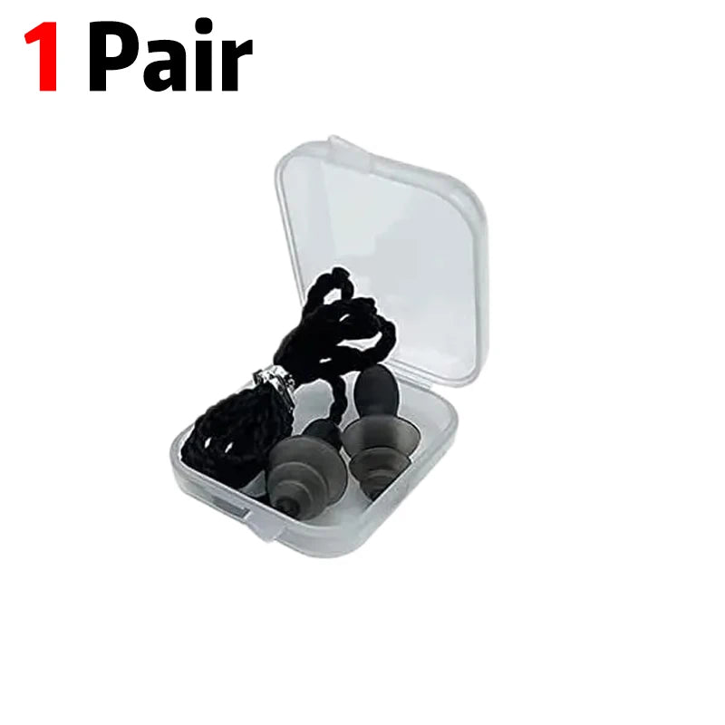 Tapones de silicona suaves con reducción de ruido y protección auditiva, reutilizables, con cordón de goma, para dormir, nadar, roncar y practicar deportes.