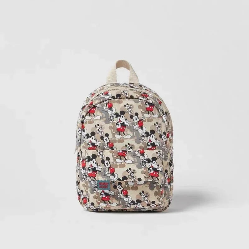 Mochila de moda con dibujos animados de Mickey Mouse de Disney, mochila escolar de lona de Minnie para mujer, mochila de gran capacidad a la moda, mochila para niñas