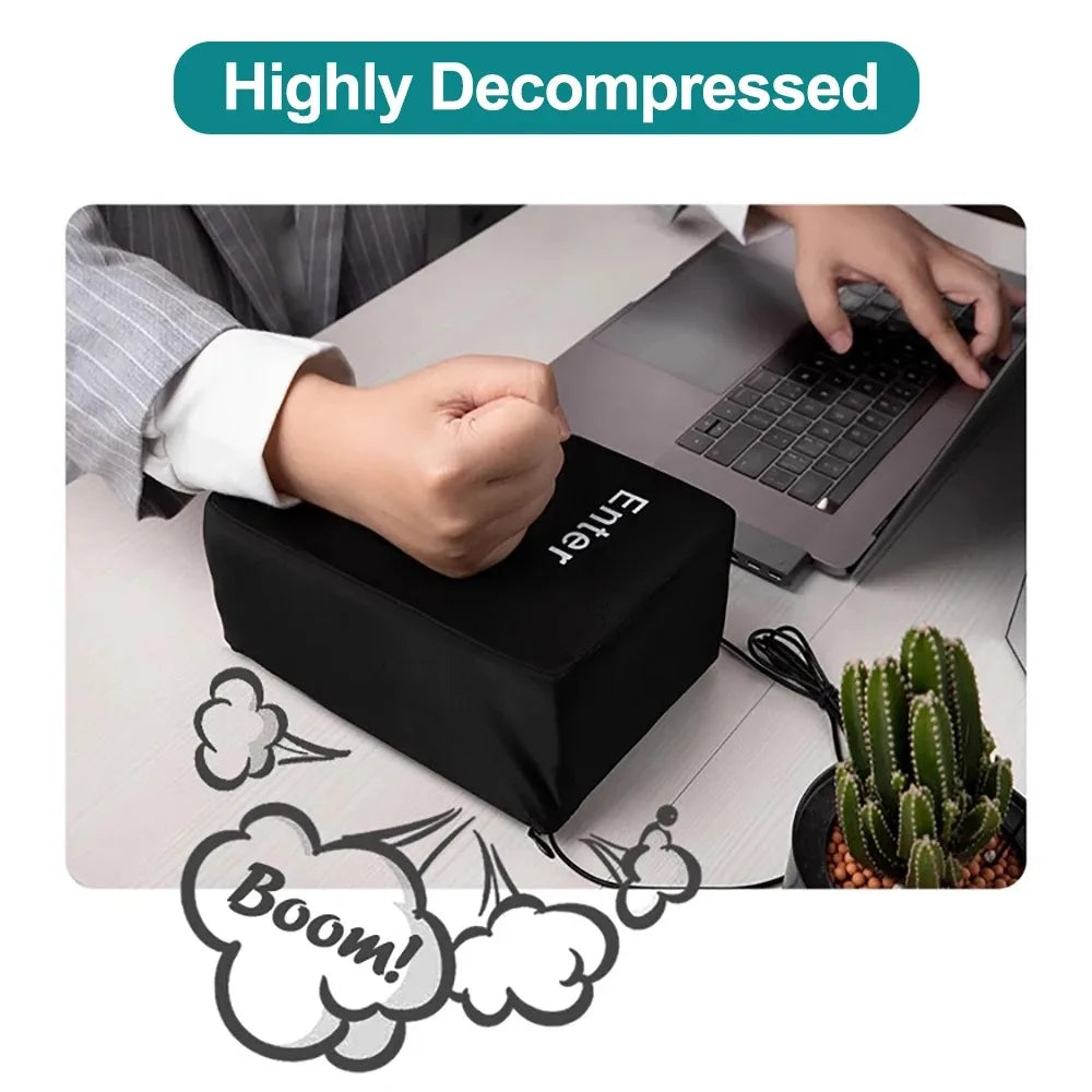 Gran botón USB Enter para ratón, antiestrés, descompresión, para cualquier ventilación, almohada de escritorio para programadores y trabajadores.