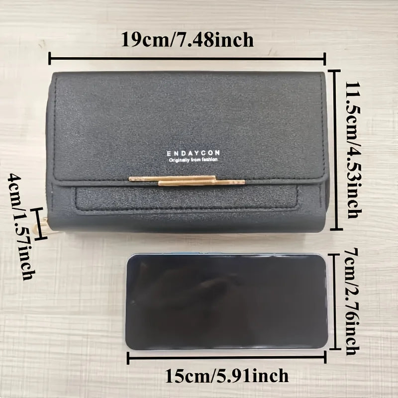 Nueva billetera para mujer, bolso de hombro multifuncional de estilo coreano, bolso de mano de longitud media y monedero con cremallera.