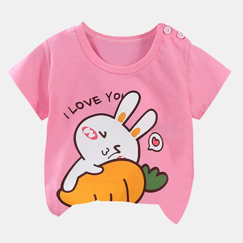 Ropa para niños, camisetas, ropa para niños, camisetas de verano para niños y niñas, camisetas de dibujos animados, ropa de manga corta, 100 % algodón, ropa para bebés