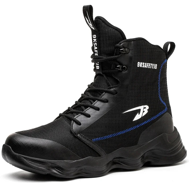 2024 Nuevos zapatos de seguridad para hombre, botas altas de trabajo, zapatillas de trabajo con puntera de acero, botas de trabajo antigolpes y a prueba de pinchazos, zapatos indestructibles