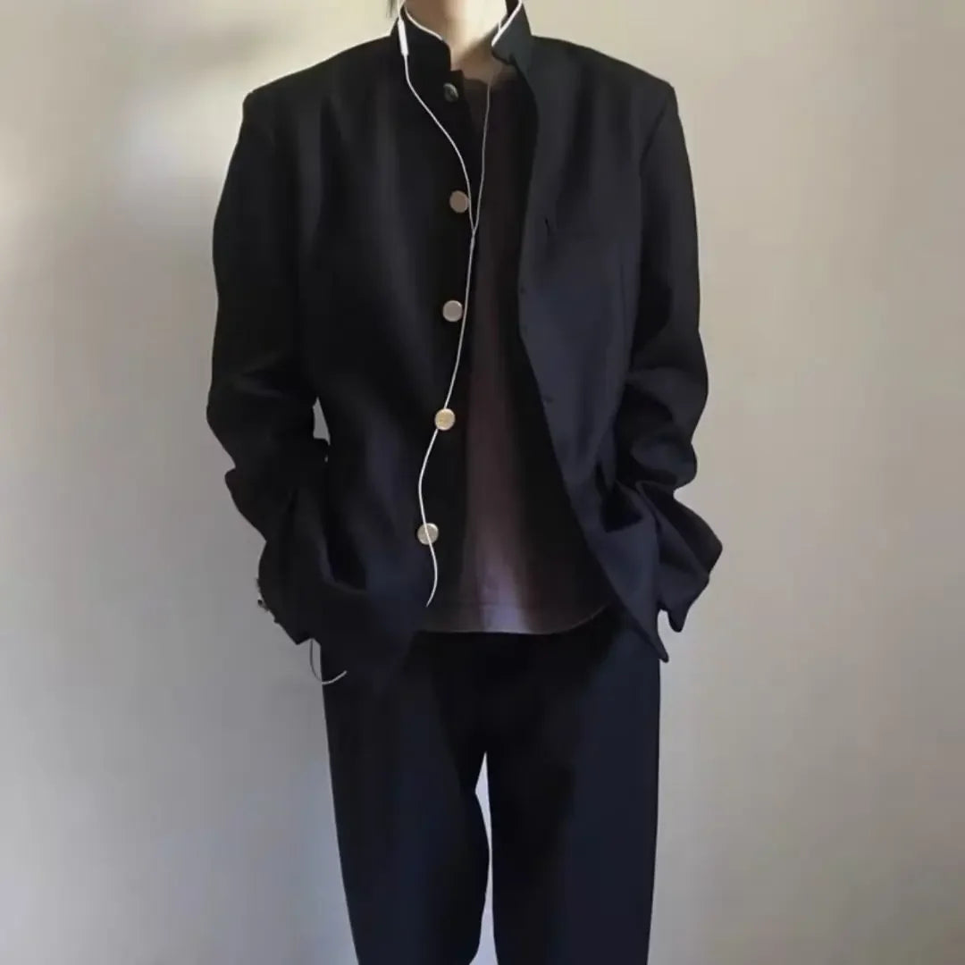 Traje de estilo japonés de cuello alto estilo preppy para hombre y mujer, nuevo estilo occidental, chaqueta, uniforme escolar, primavera y otoño.