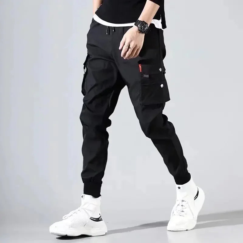 Pantalones de trabajo para hombre, de primavera y verano, informales, versátiles, largos, holgados, cómodos, estilo coreano, estilo funcional.