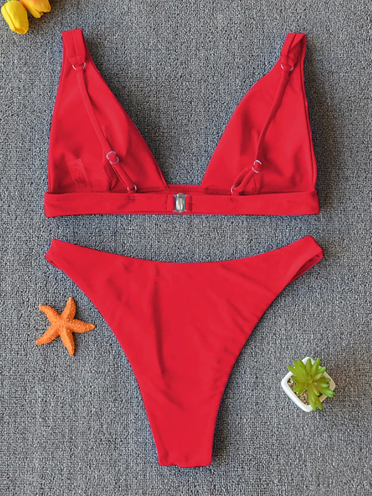 Bikini 2025 Micro Traje de Baño Sexy para Mujer, Traje de Baño Push Up, Conjunto de Bikini de Dos Piezas, Bañador Sólido, Traje de Baño para Mujer.