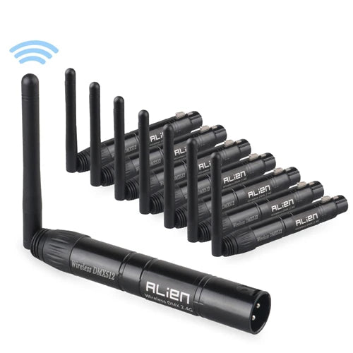 Controlador inalámbrico ALIEN DMX512, receptor y transmisor, 2,4 G, ISM, distancia de comunicación de 300 m, para escenarios, DJ, discotecas, bares y luces.