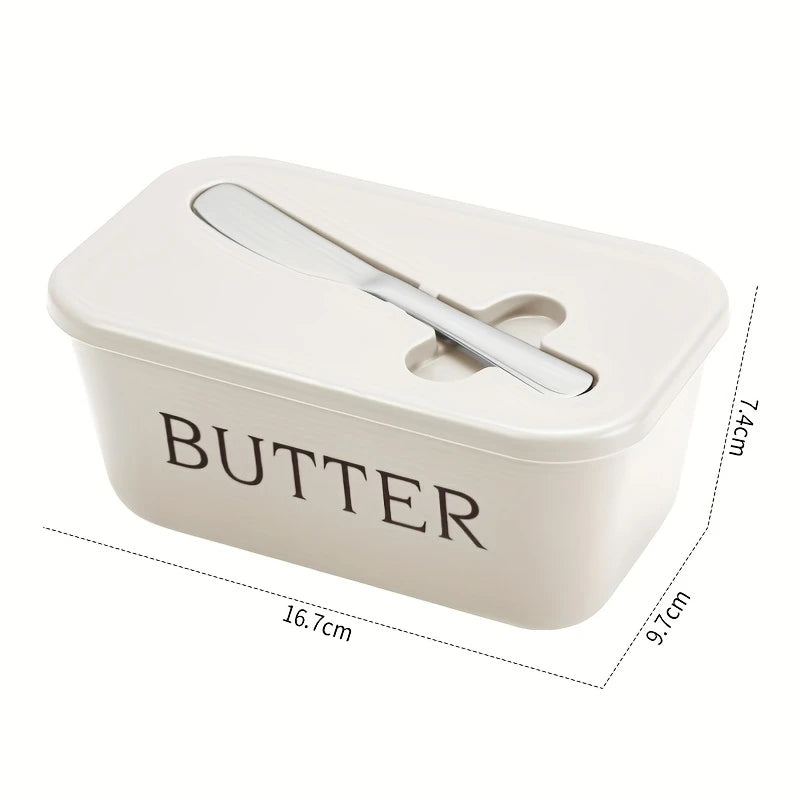 Caja contenedora de mantequilla con cuchillo, caja de almacenamiento sellada simple para restaurante, caja de queso con cuchillo, rebanador de mantequilla, plato de mantequilla, vajilla