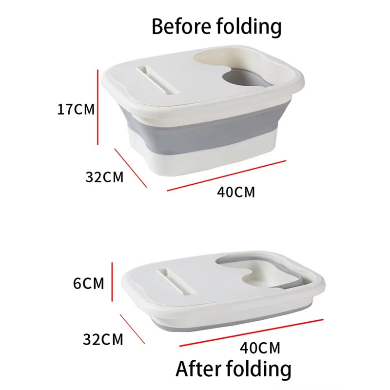 Cubo de masaje para pediluvio plegable, cubo de remojo, lavabo plegable, cubo para baño de pies de spa, bañera de sauna doméstica, bañera de pedicura