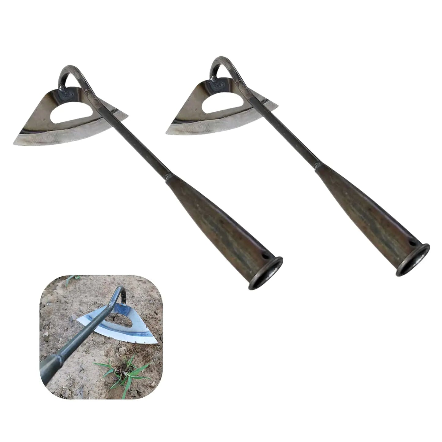 1 pieza de herramientas de jardinería huecas de acero endurecido, bordeadora afilada, desmalezadora, duradera, extractor manual de jardinería, accesorios para plantación en el patio trasero de la granja.
