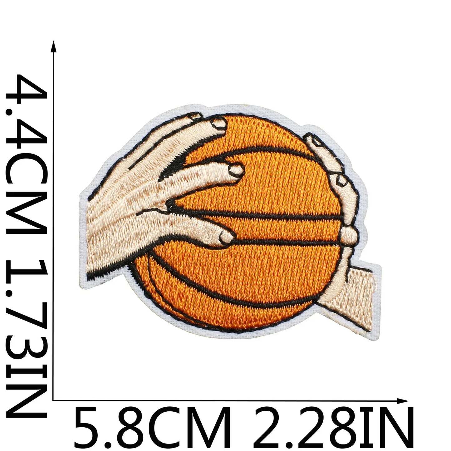 Emblema de baloncesto deportivo, accesorios de ropa, insignia, pegatina bordada, parches termoadhesivos