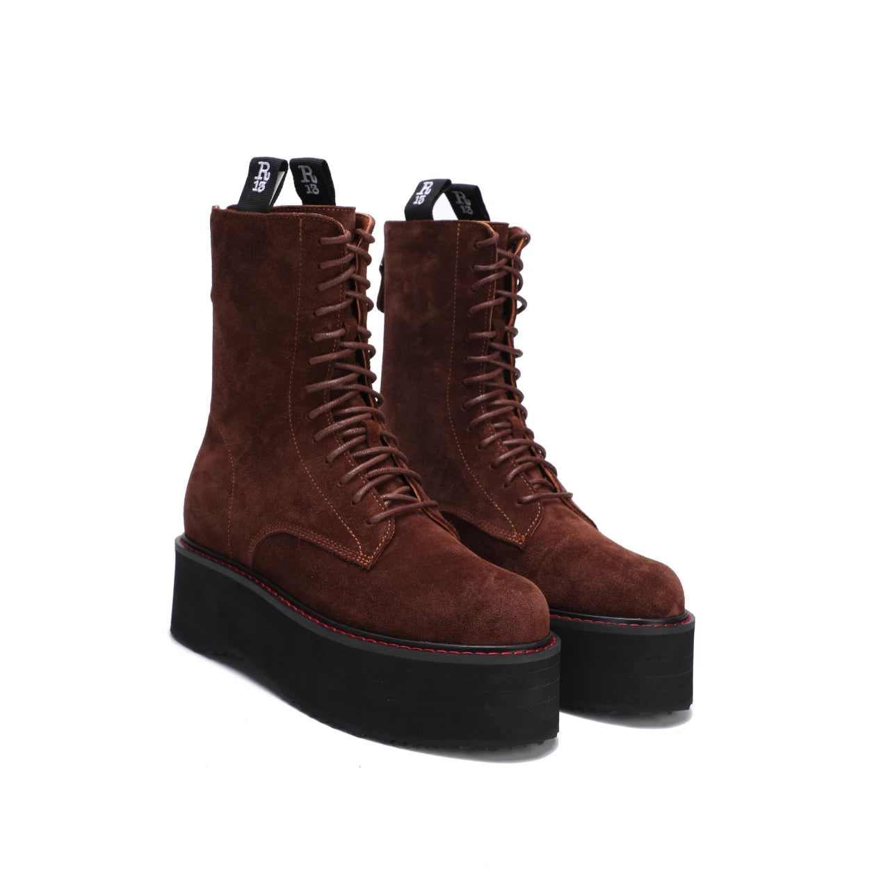 Botas de mujer de nuevo estilo con suela gruesa y cremallera trasera con cordones ajustables